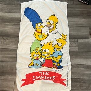 Vintage 1990s The Simpsons Family Beach Towel